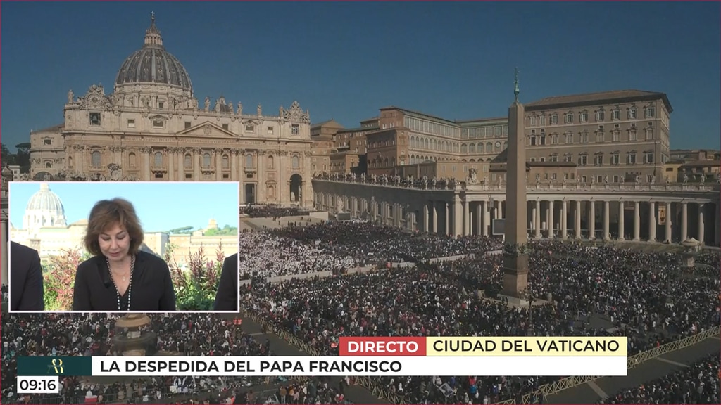 Ana Rosa Quintana en la despedida del papa Francisco.