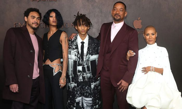 Will Smith con su mujer Jada Pinkett Smith y sus hijos