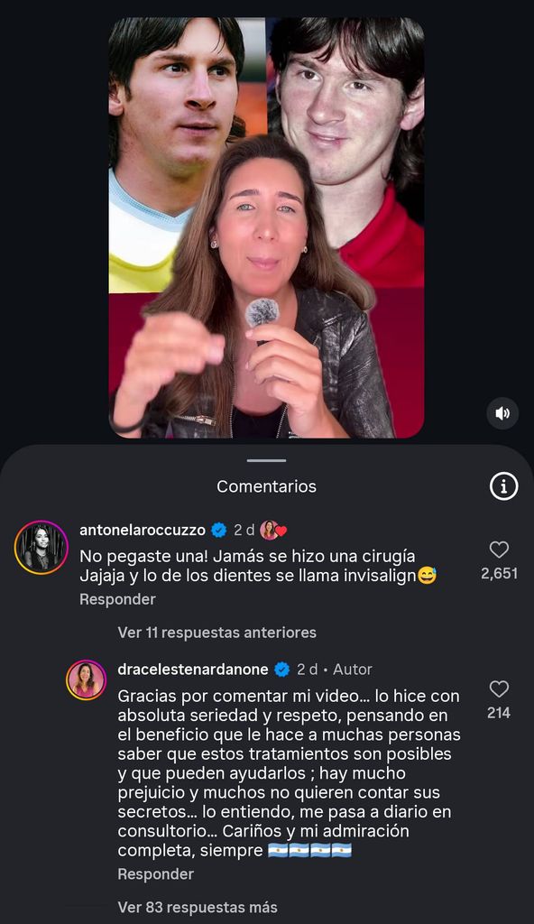 Antonela Roccuzzo respondió a la publicación de la doctora.