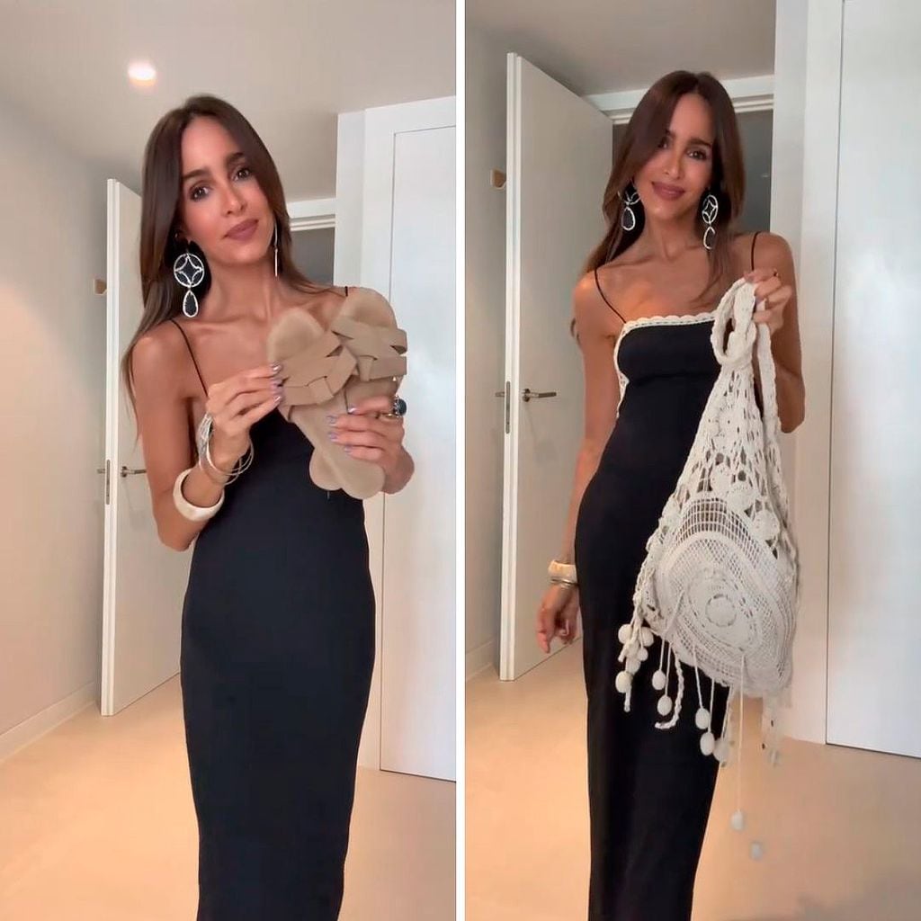 Rocío Osorno combina un vestido combinado de Zara