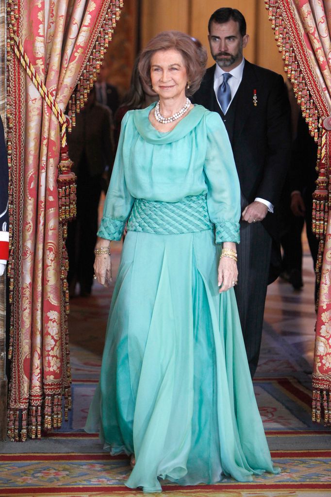 La reina Sofía durante una recepción al cuerpo diplomático, 2012.
