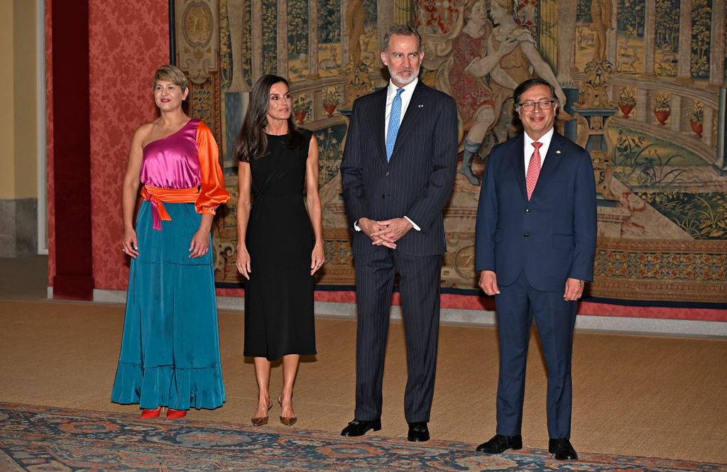 La reina Letizia y el rey Felipe con el presidente de Colombia, Gustavo Petro