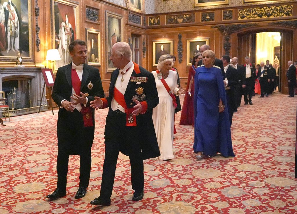 Cena de gala en el castillo de Windsor por la visita de Emmanuel y Brigitte Macron
