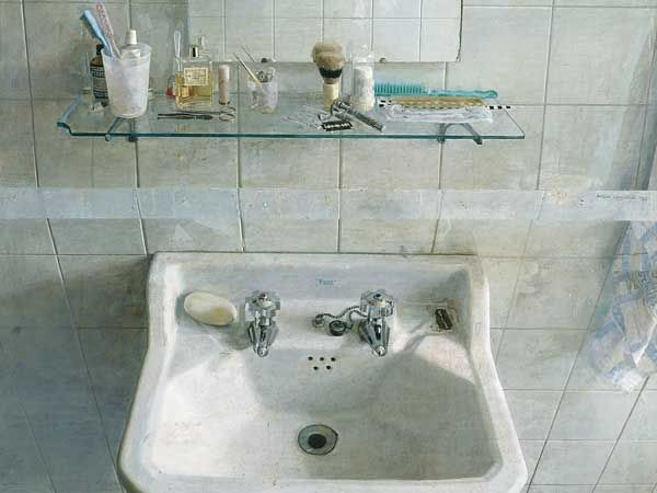 La obra 'Lavabo y espejo' de Antonio López forma parte de la exposición 'Realismo de Madrid' que acoge el museo Thyssen-Bornemisza.
