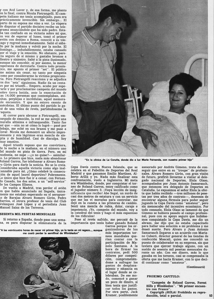 Manolo Santana memorias 3 HOLA PLUS