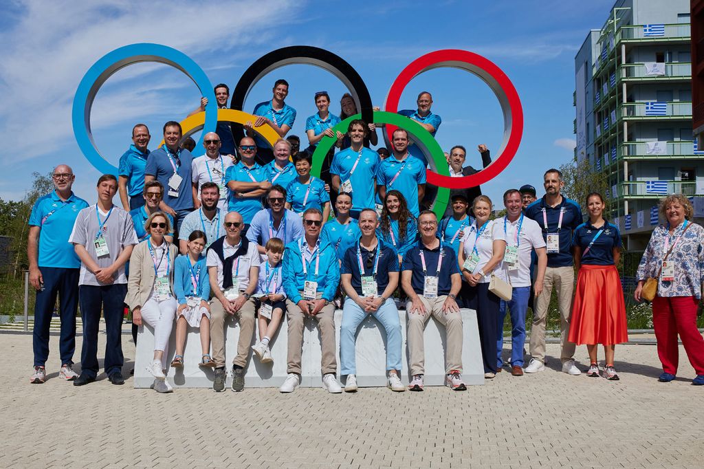 La familia Gran Ducal de Luxemburgo en la Villa Olímpica en los Juegos de París en julio de 2024