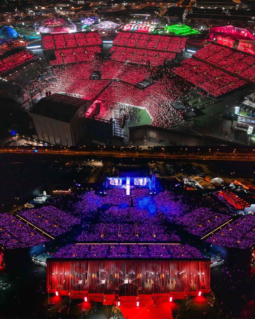 Vista del Macombo Park ayer por la noche en pleno concierto