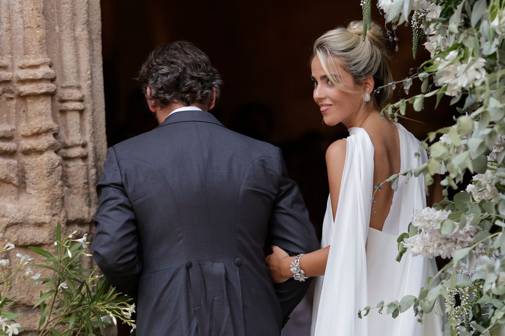 Quique Sánchez-Flores y su hija Paty en su enlace este sábado en Jávea