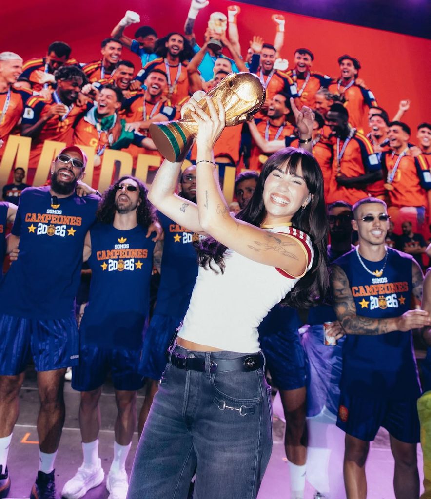 Aitana en la celebración del Mundial en Madrid