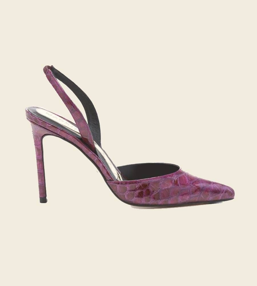 Slingbacks de piel grabada de Magrit
