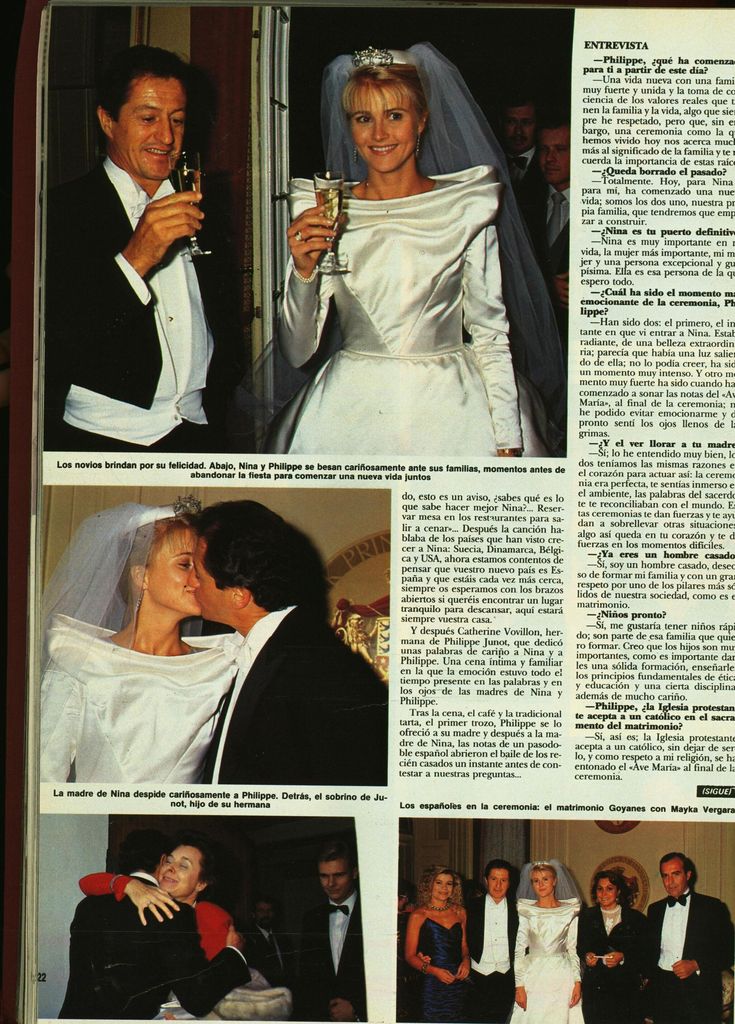 Boda de Philippe Junot con Nina Wendelboe-Larsen en ¡HOLA! 1987