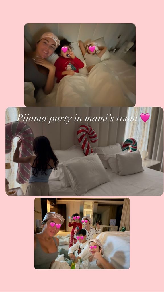 Georgina disfrutó de una fiesta de pijamas con sus hijos Eva, Mateo, Alana y Bella Esmeralda.