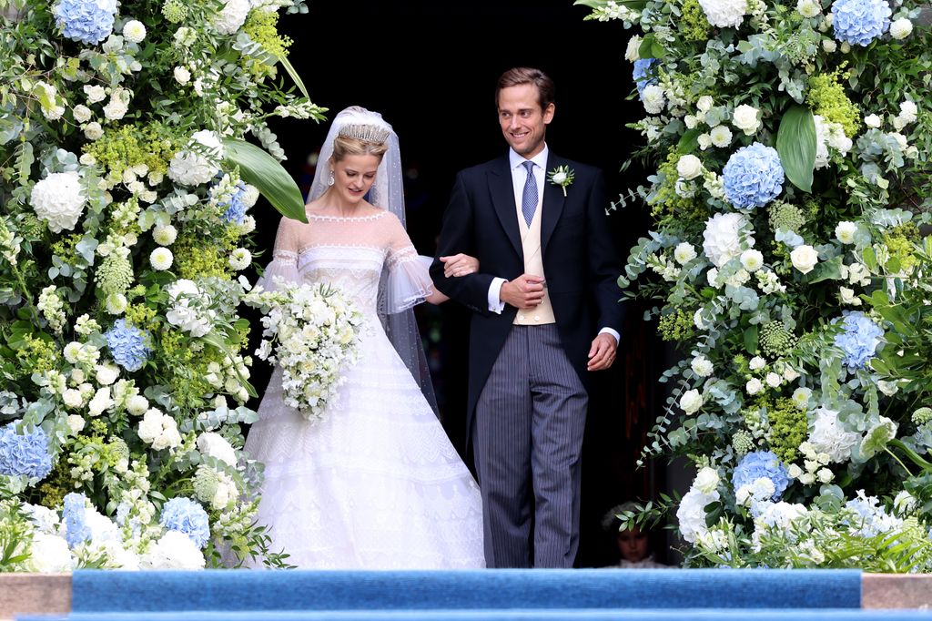 La princesa María Carolina de Liechtenstein con su marido Leopoldo Maduro Vollmer en el día de su boda 