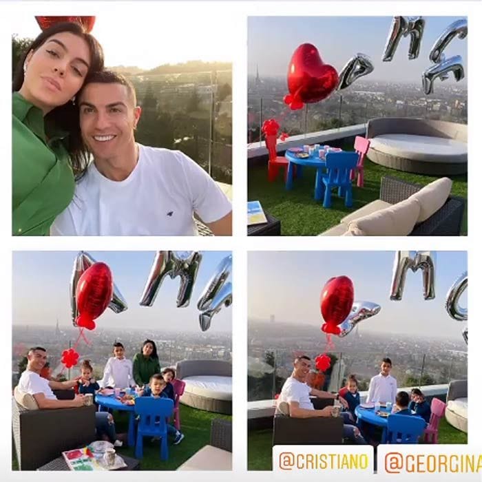 Georgina y Cristiano celebran una merienda con su familia