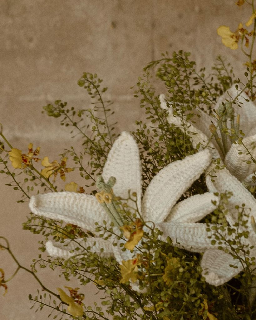 Ramos de novia blancos exóticos crochet