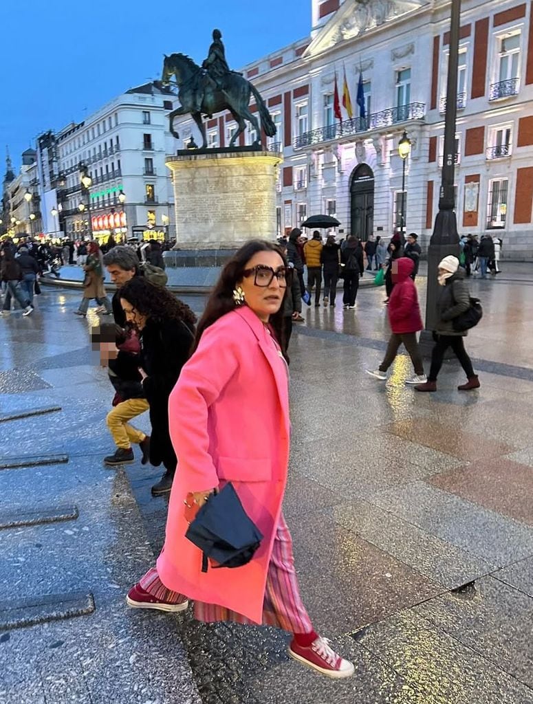 Candela Peña en la Puerta del Sol de Madrid