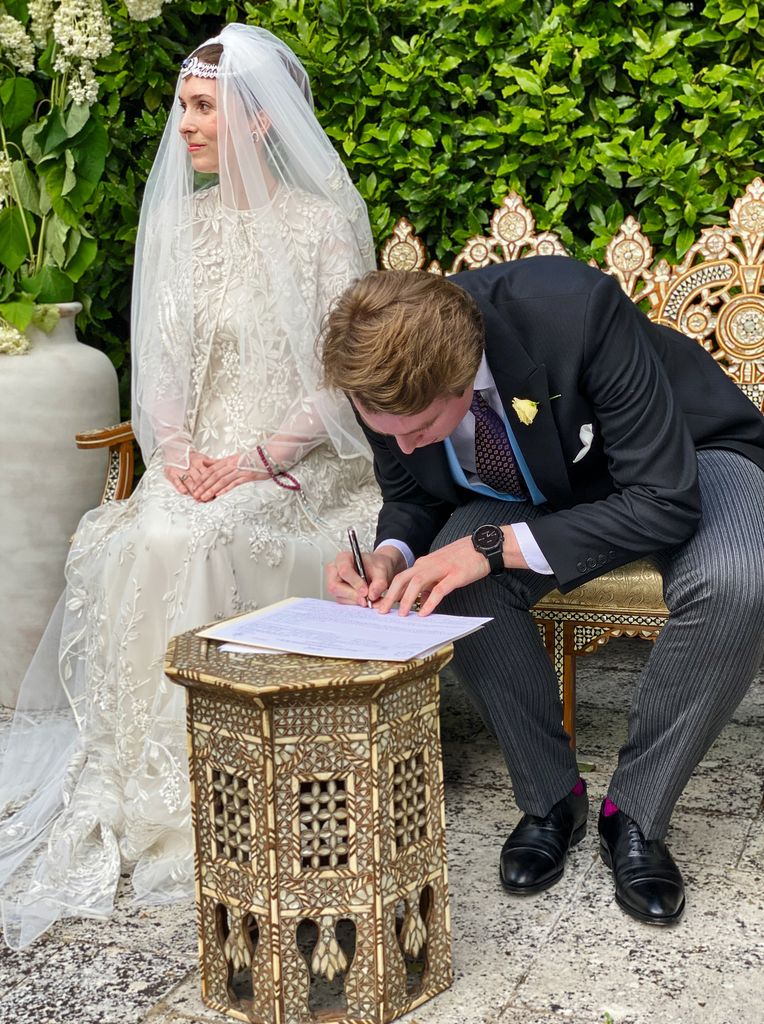 La expareja el día de su boda en 2020