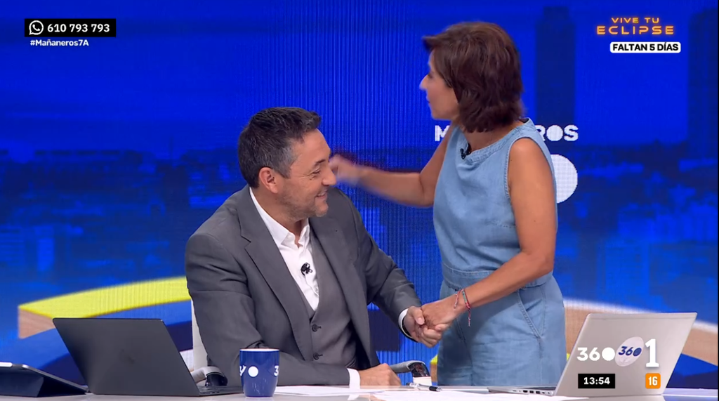 Adela González se despide en directo de Javier Ruiz