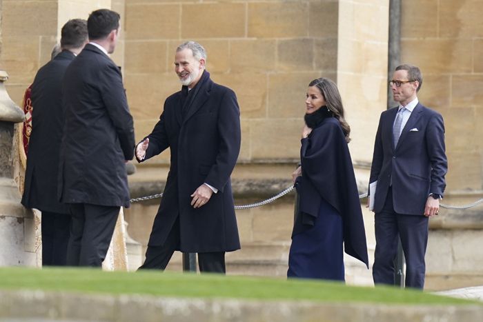 Don Felipe y doña Letizia en el funeral de Constantino de Grecia en Windsor
