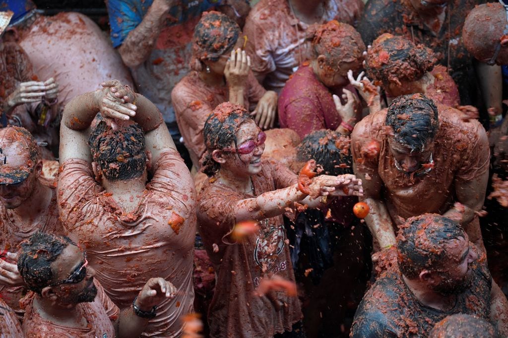 La Tomatina congrega cada año a miles de turistas, tanto de España como de fuera de nuestras fronteras.