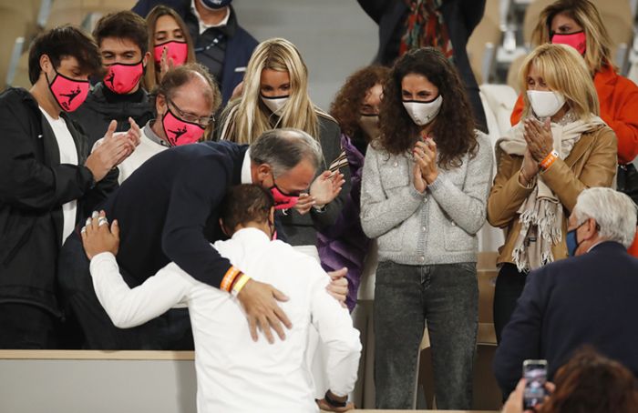 Rafael Nadal celebrating a victory