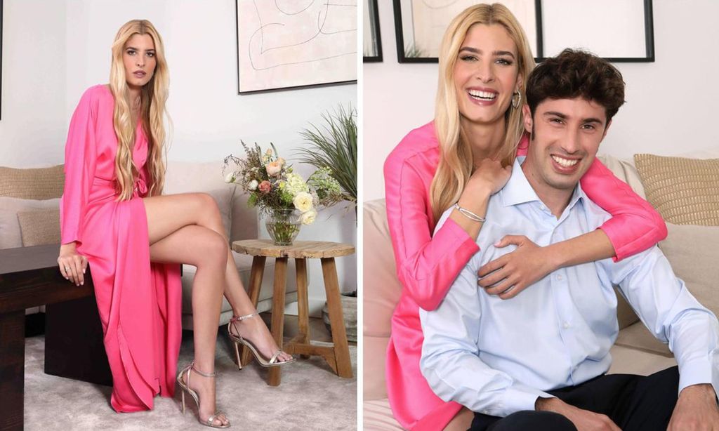 
Teresa, espectacular en su casa de Alicante. A la derecha, con su novio desde hace diez años, Ignacio Ayllón, profesor de educación infantil.

