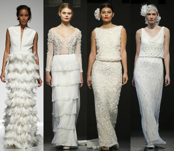 NOVIAS ESTILO AÑOS 20: colecciones de Savin London, Madeline Isaac-James, Wendy Makin, Sanyukta Shrestha y Ritva Westenius para 2016.
