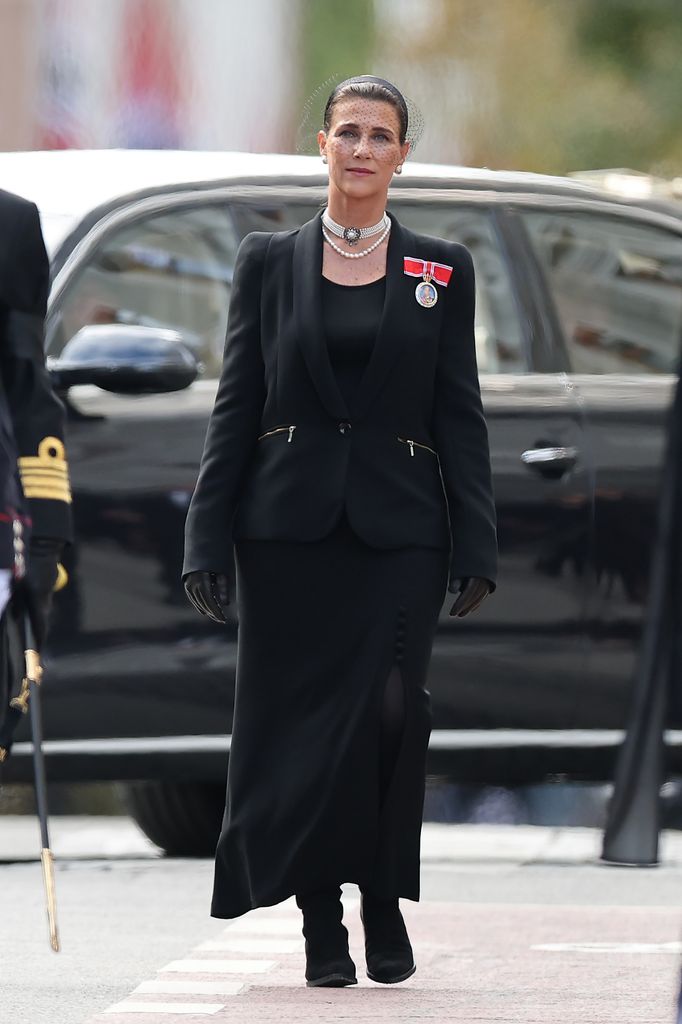 Marta Luisa de Noruega, en el funeral del rey Harald