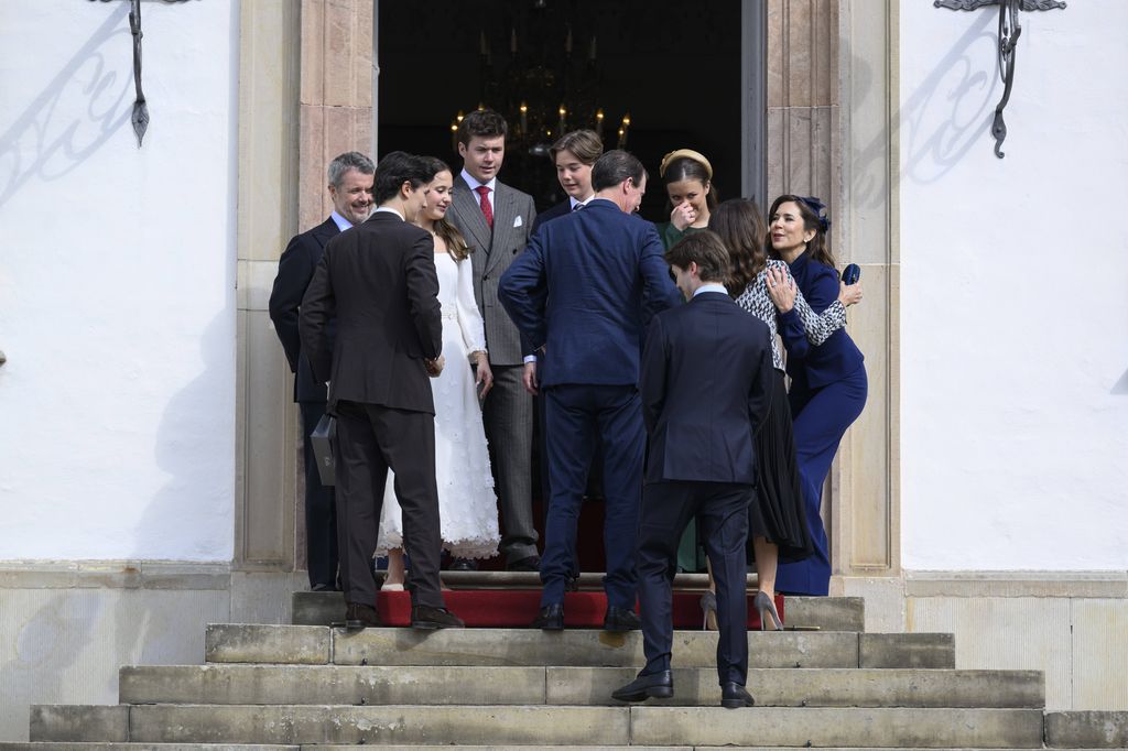 Los príncipes Joaquín y Marie con los hijos mayores de él, los condes Nicolás y Félix