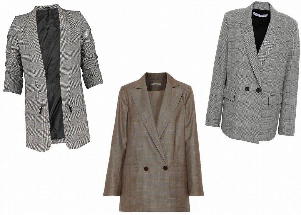 Blazers con estampado de cuadros Príncipe de Gales de Boohoo, Ganni y Rebecca Minkoff