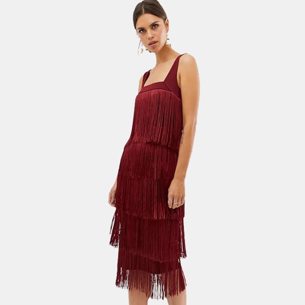 vestido flecos