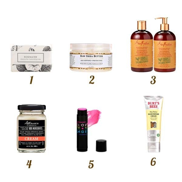 Collage productos que contienen manteca de karité