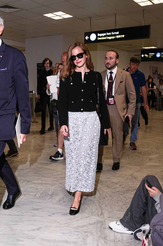 Emma Watson a su llegada al aeropuerto de Niza