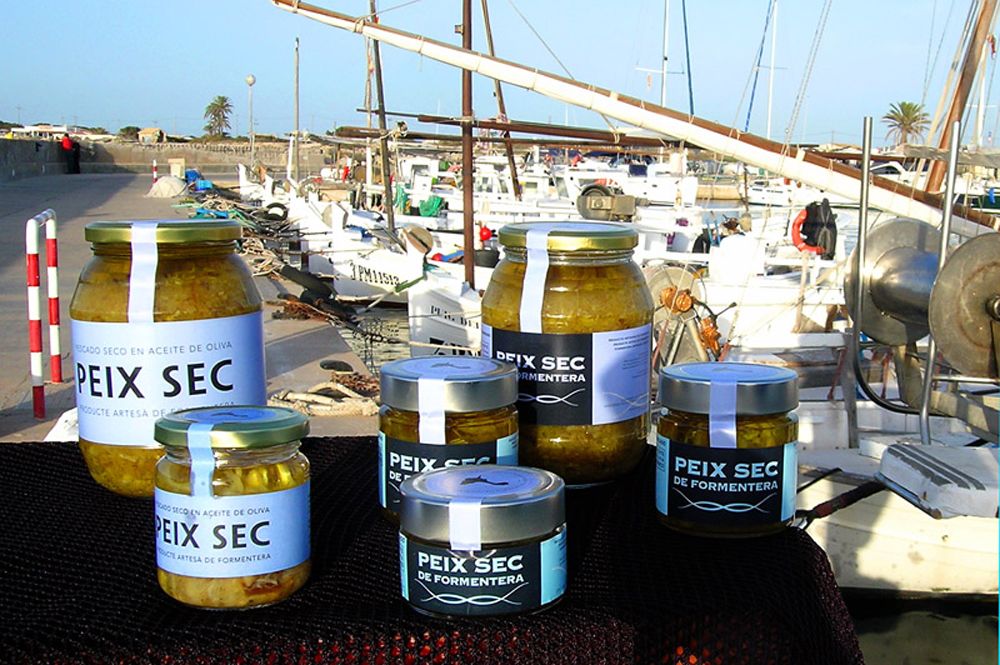 Peix Sec, ingrediente característico de la ensalada payesa de Formentera. 