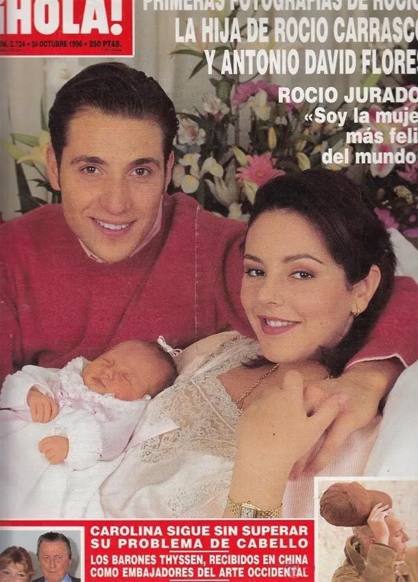 Rocío Carrasco y Antonio David Flores con su hija Rocío Flores