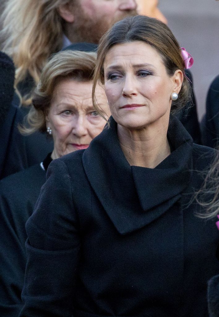 Marta Luisa de Noruega en el funeral de su exmarido, Ari Behn
