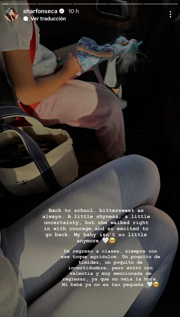 Sharon Fonseca compartió un vistazo del regreso a clases de su hija Blu.