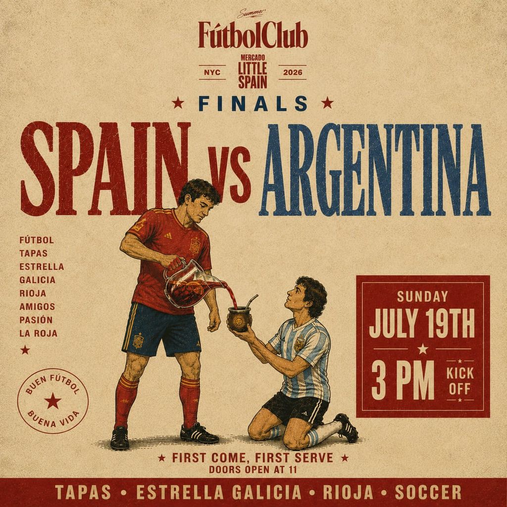 La final del Mundial se vive en Little Spain, el mercado gastronómico de José Andrés, Nueva York