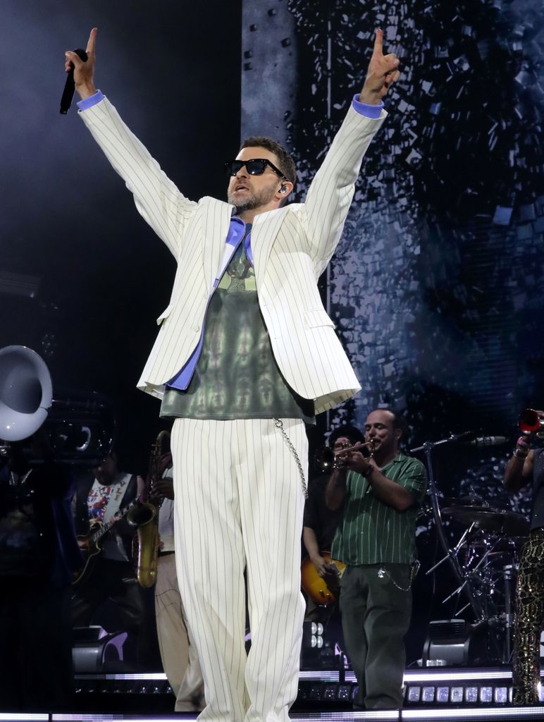 Justin Timberlake durante su concierto en Chelsmford en 2025