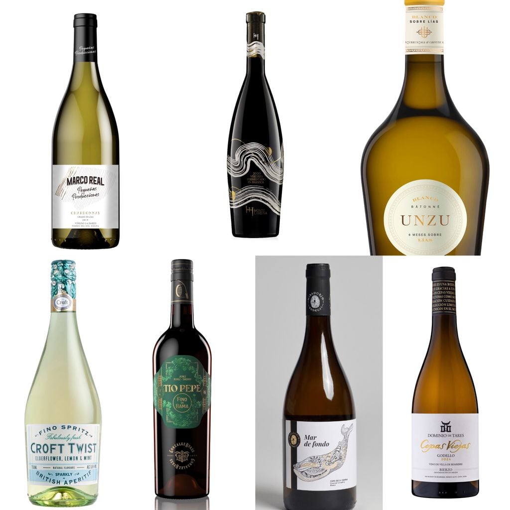 Vinos blancos de diferentes zonas de España