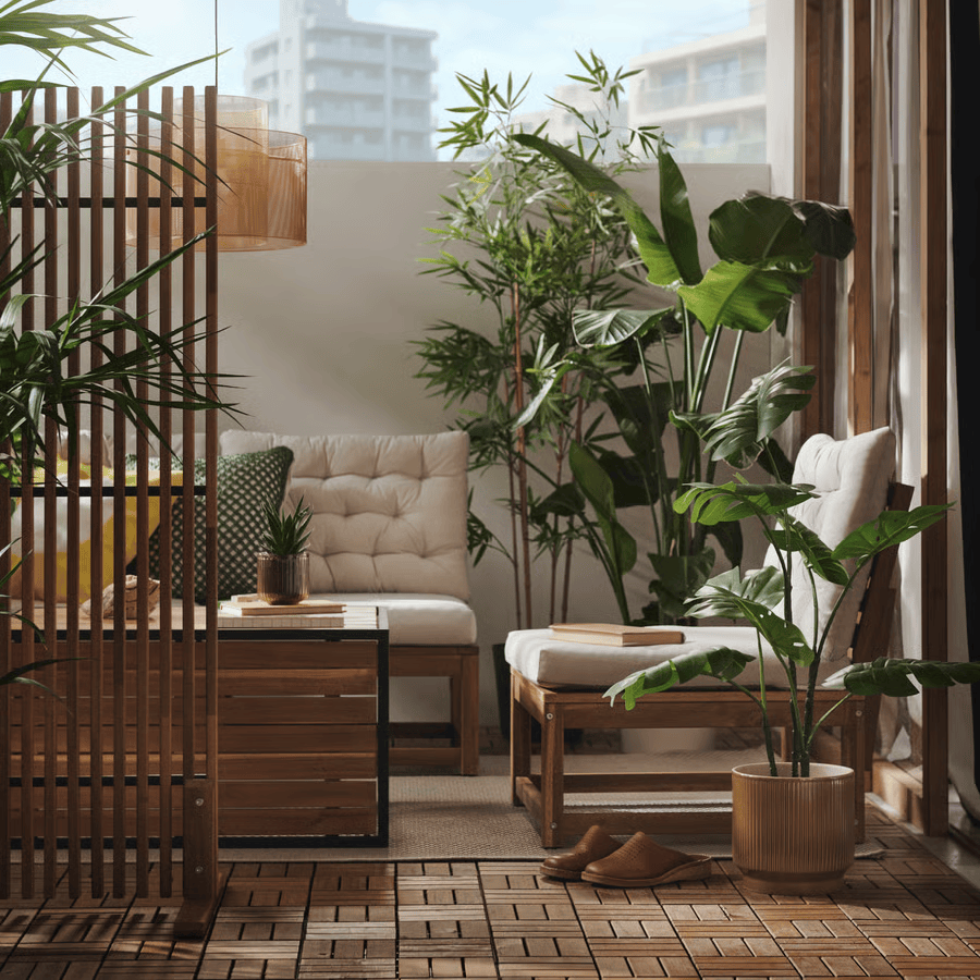 Terraza con plantas