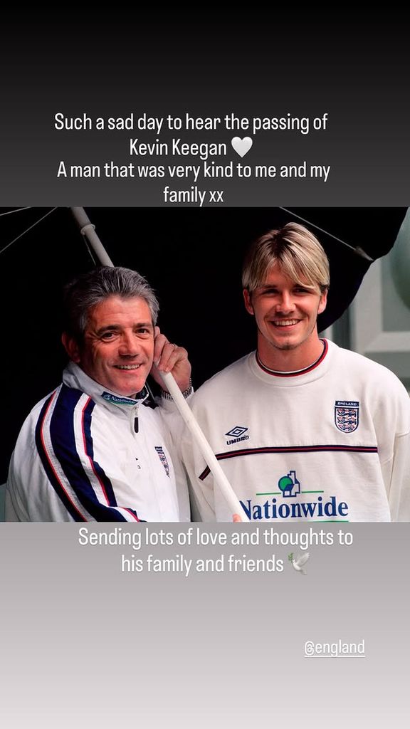David Beckham muestra su tristeza tras el fallecimiento de la leyenda del fútbol inglés Kevin Keegan