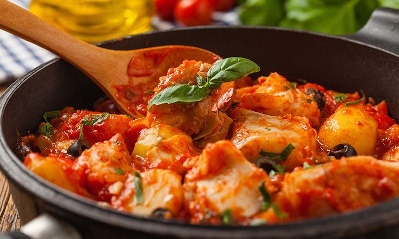 Palometa con tomate