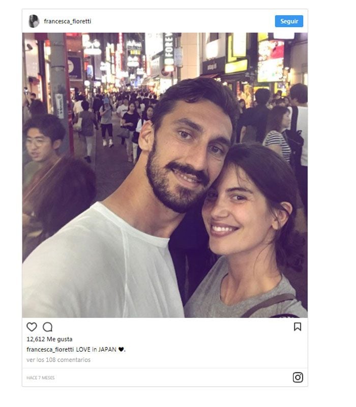 Davide Astori y Francesca Fioretti