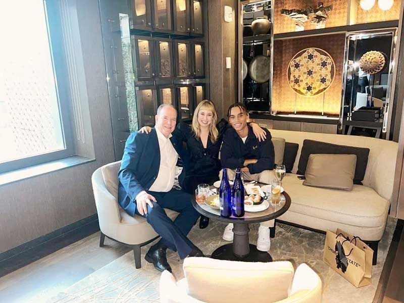Alberto de Mónaco con Jazmín Grimaldi y Alexandre Grimaldi-Coste