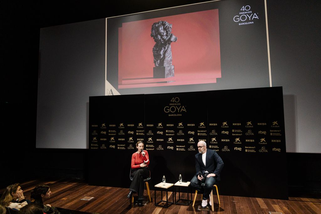 Rigoberta Bandini y Luis Tosar, presentadores de los Goya, durante la rueda de prensa