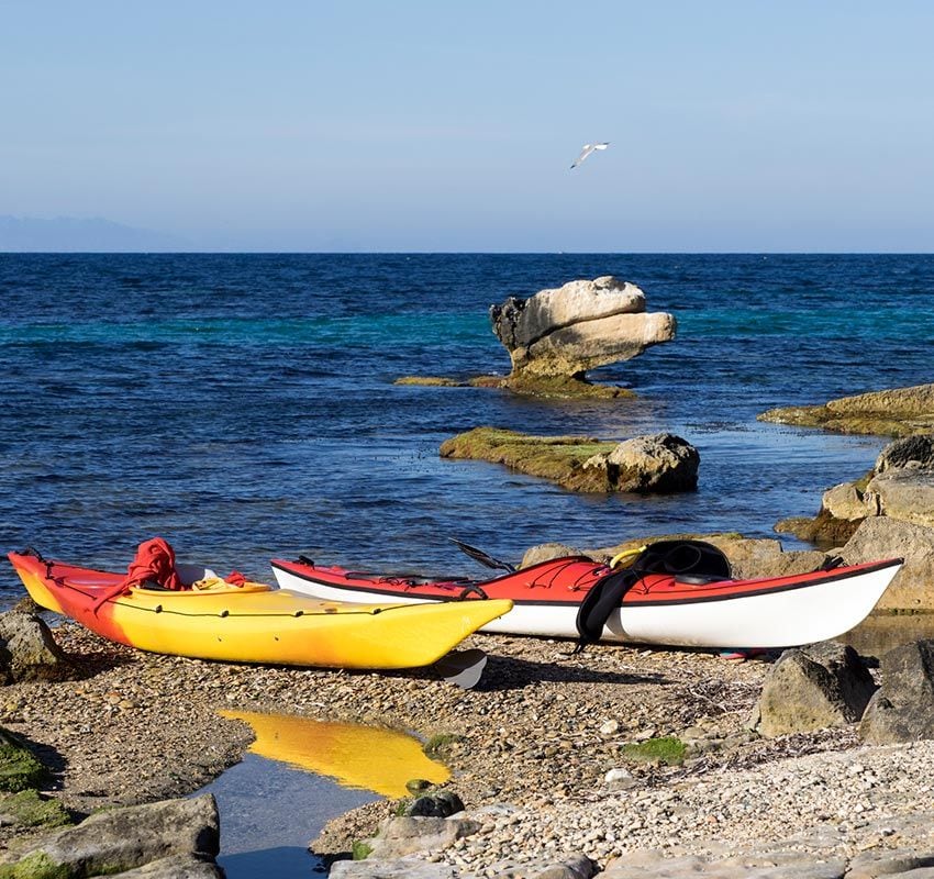 Canoas en las playas de Tabarca, Alicante
