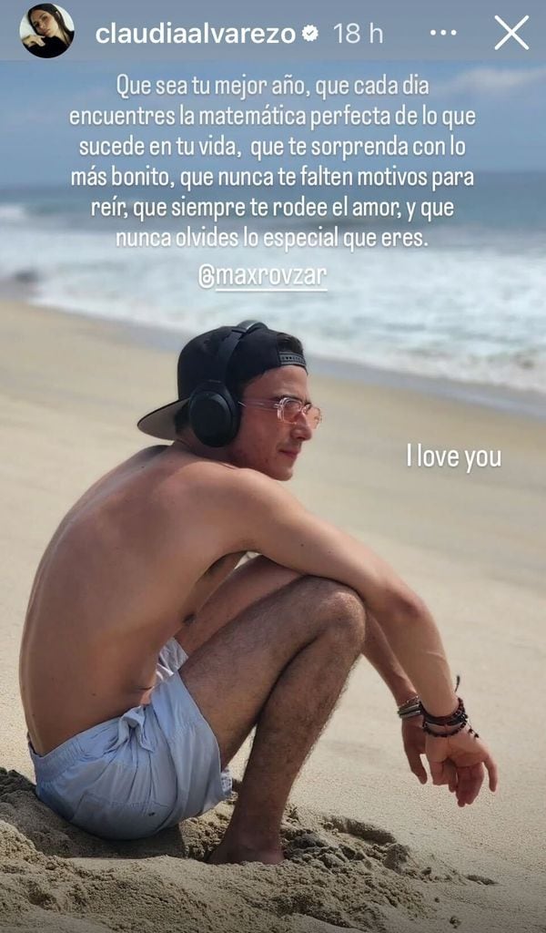 Max, hijo de Billy Rovzar, fue felicitado por Claudia Álvarez