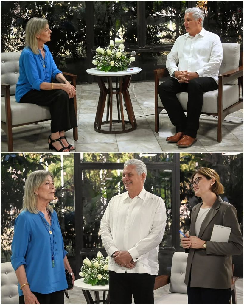 Carolina de Mónaco con el presidente de Cuba Miguel Díaz-Canel en La Habana 