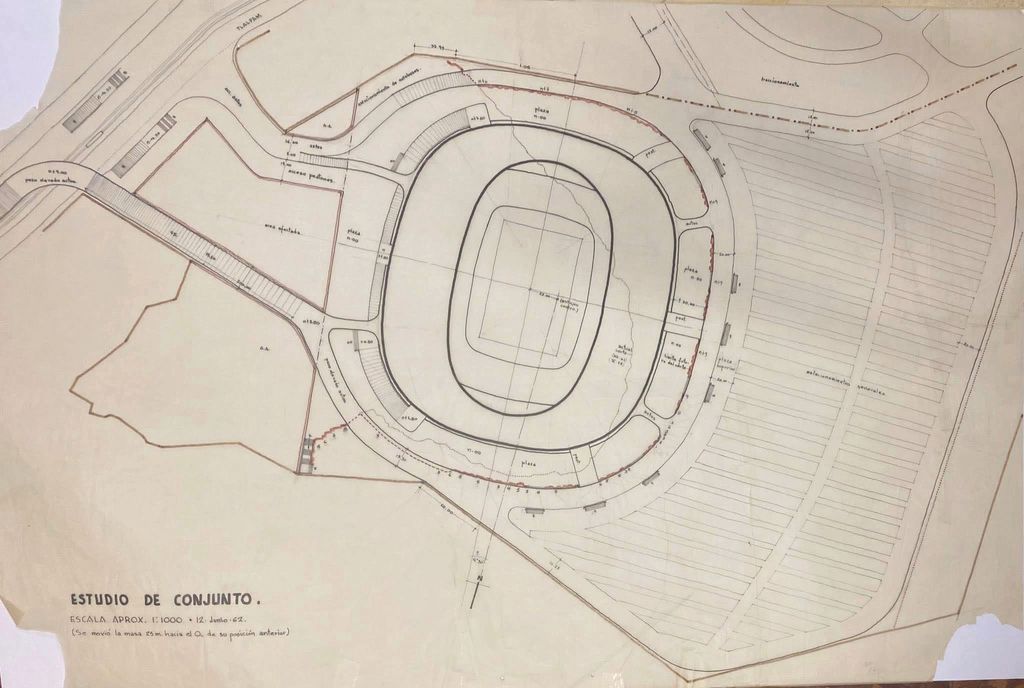 Los planos del Estadio Azteca. 